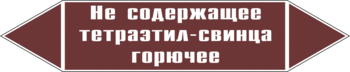 Маркировка трубопровода "не содержащее тетраэтил-свинца горючее" (пленка, 358х74 мм) - Маркировка трубопроводов - Маркировки трубопроводов "ЖИДКОСТЬ" - магазин "Охрана труда и Техника безопасности"